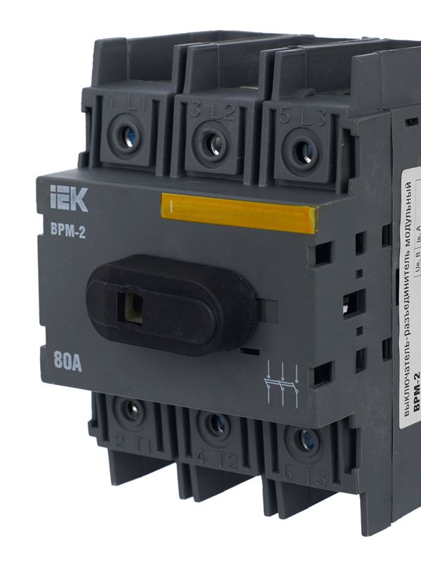  Выключатель-разъединитель модульный 3п 80А ВРМ-2 KARAT IEK MVR20-3-080 фото в каталоге от BTSprom.by