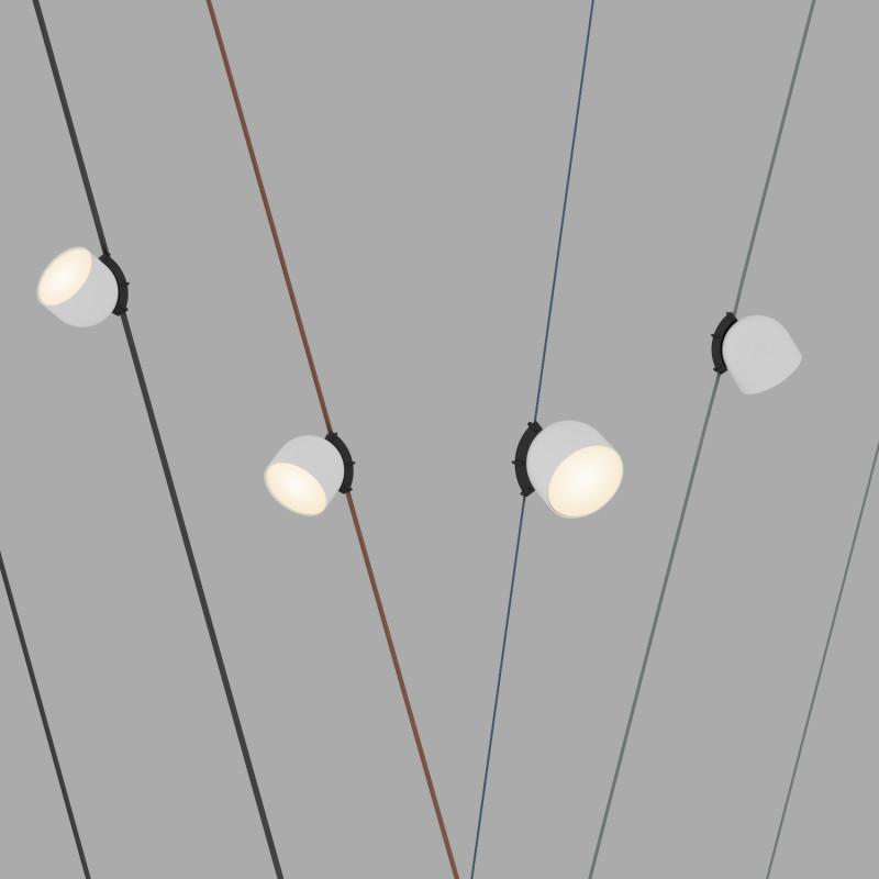  Светильник для трека-ремня Belty Spot 12Вт 3000К IP20 48В DC 100х107мм RA90 120град. поворотн. со светодиодом алюм. бел. с черн. DENKIRS 760230 фото в каталоге от BTSprom.by