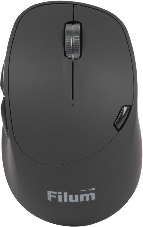 мышь беспроводная лазерная двухрежимная 7-кл. 24ггц+бт dpi: 800/1200/1600 колесо метал. магн. корпус filum fl-mbt30-bk от BTSprom.by