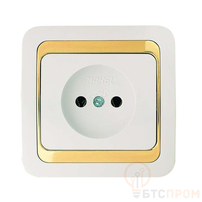 Розетка 1-м СП Mimoza 16А IP20 без заземл. бел./зол. Makel 12202 фото в каталоге от BTSprom.by  Розетка 1-м СП Mimoza 16А IP20 без заземл. бел./зол. Makel 12202 фото в каталоге от BTSprom.by