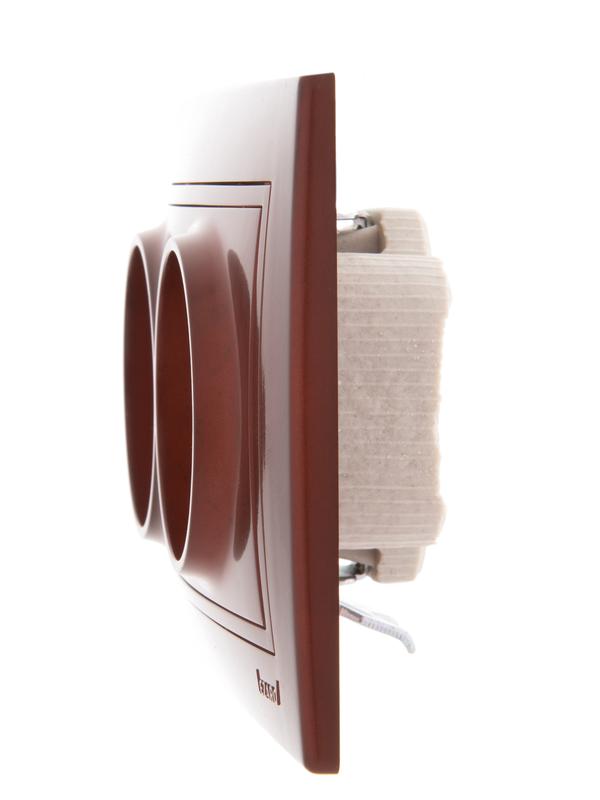  Розетка 2-м СП Mira 16А IP20 без заземл. керамика вишня LEZARD 701-0601-128 фото в каталоге от BTSprom.by