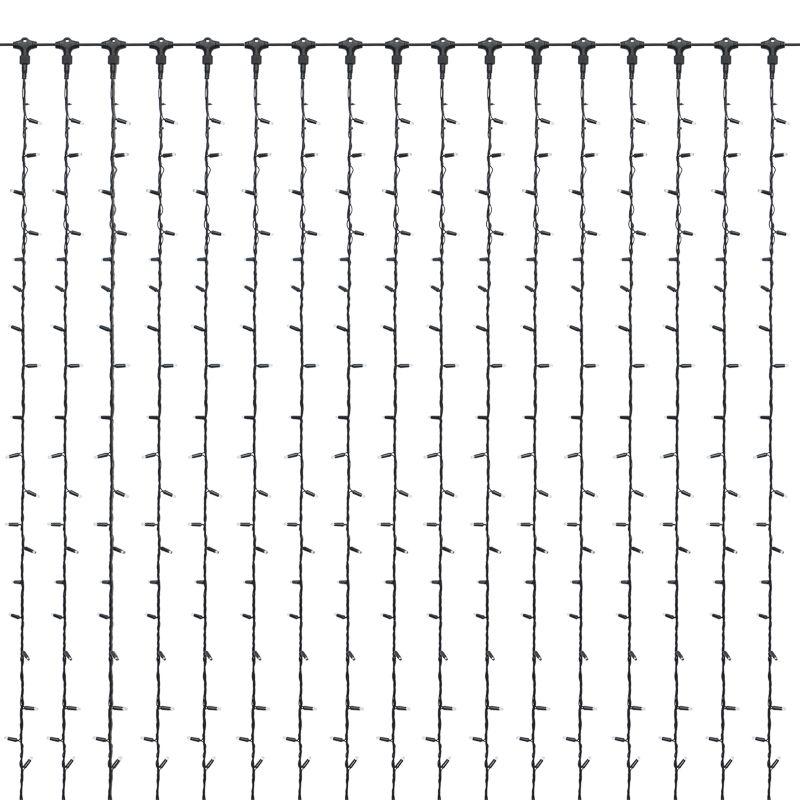  Гирлянда светодиодная "Светодиодный Дождь" 2х6м 1500LED бел. 250Вт 230В IP65 эффект водопада с контроллером провод черн. Neon-Night 235-265 фото в каталоге от BTSprom.by