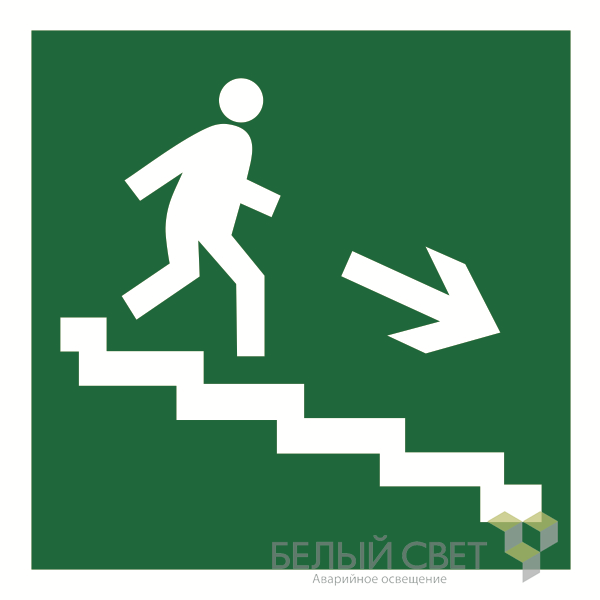 знак безопасности npu-2424.e03"напр. к эвакуационному выходу направо" белый свет a18708 от BTSprom.by