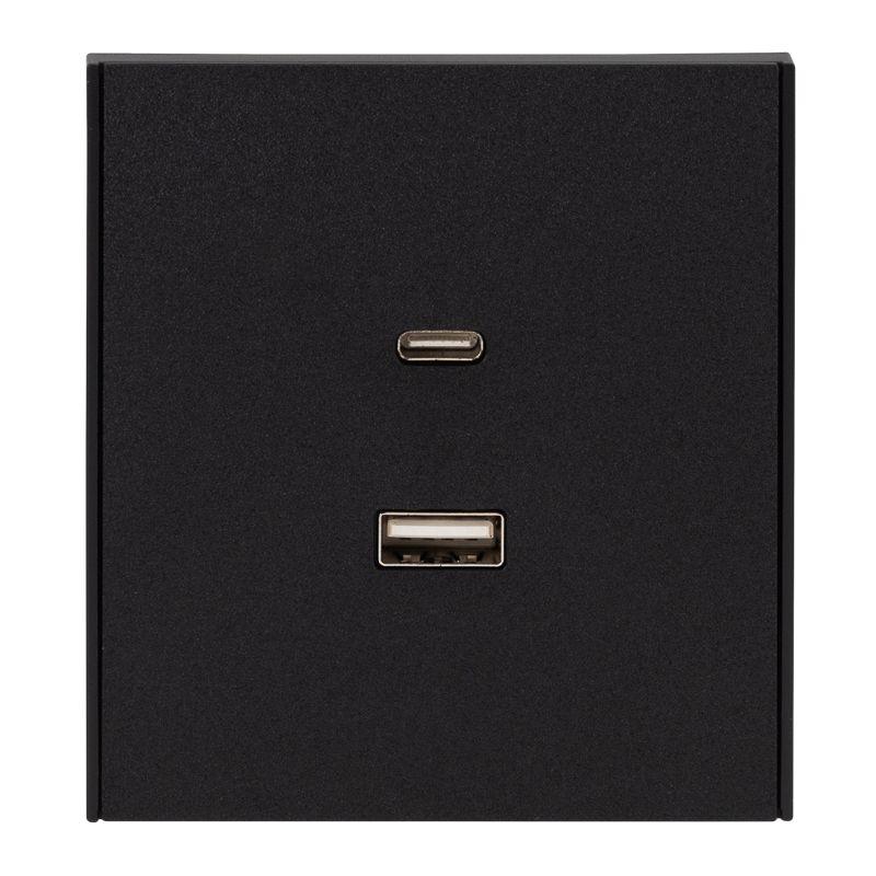 розетка сп strong usb-a + type-c 3а с функцией быстрой зарядки антрацит kranz kr-78-0734-5 от BTSprom.by