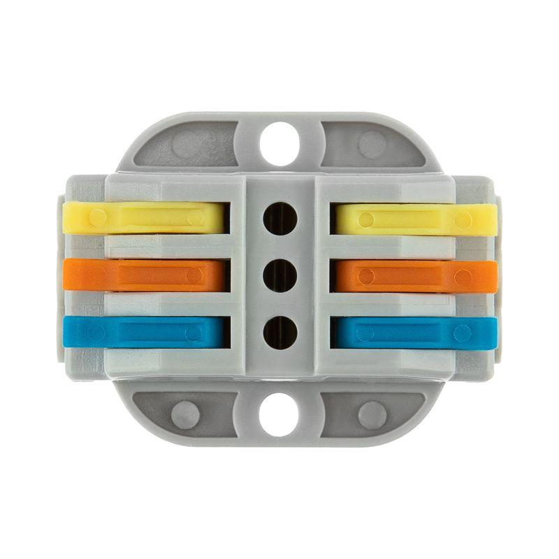  Клемма строительно-монтажная СМК проходная 222-423P 3п 0.08-4кв.мм с монтажной площадкой сер. (блист.5шт) Rexant 07-6263-5 фото в каталоге от BTSprom.by