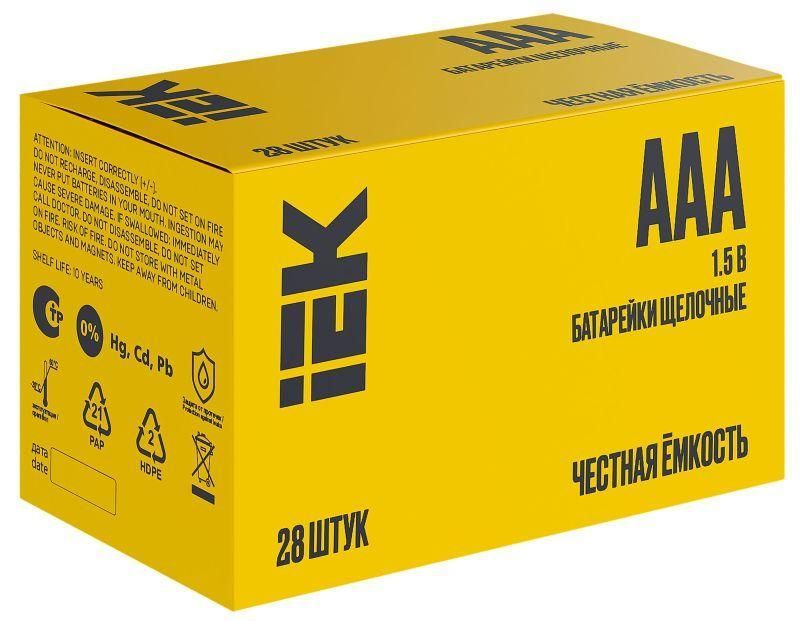 элемент питания алкалиновый aaa/lr03 alkaline бокс (уп.28шт) iek abt-lr03-op-b28 от BTSprom.by