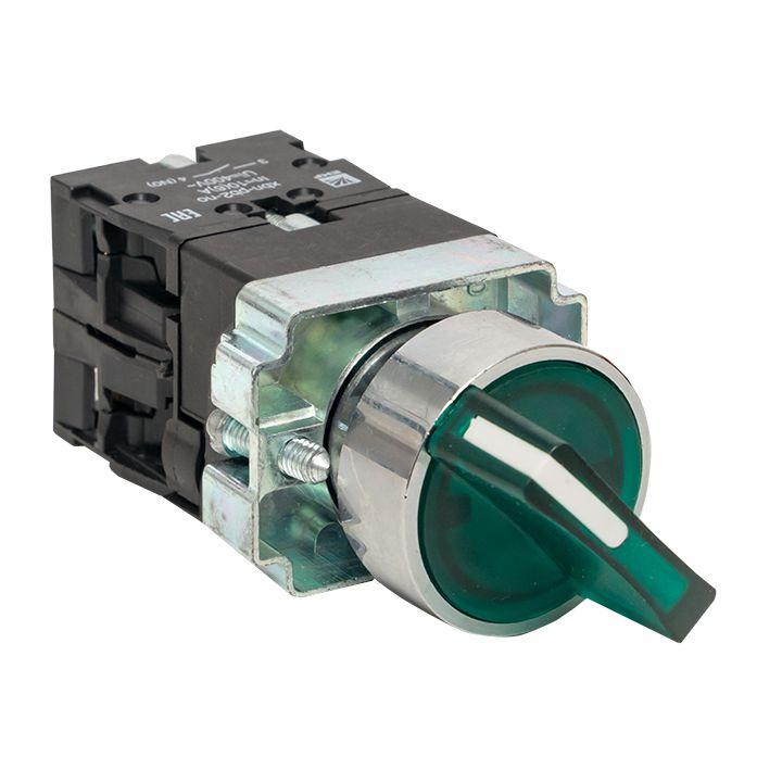 переключатель bd33 3p с зел. подсветкой 24в no proxima ekf xb2-bk33-g-24 от BTSprom.by