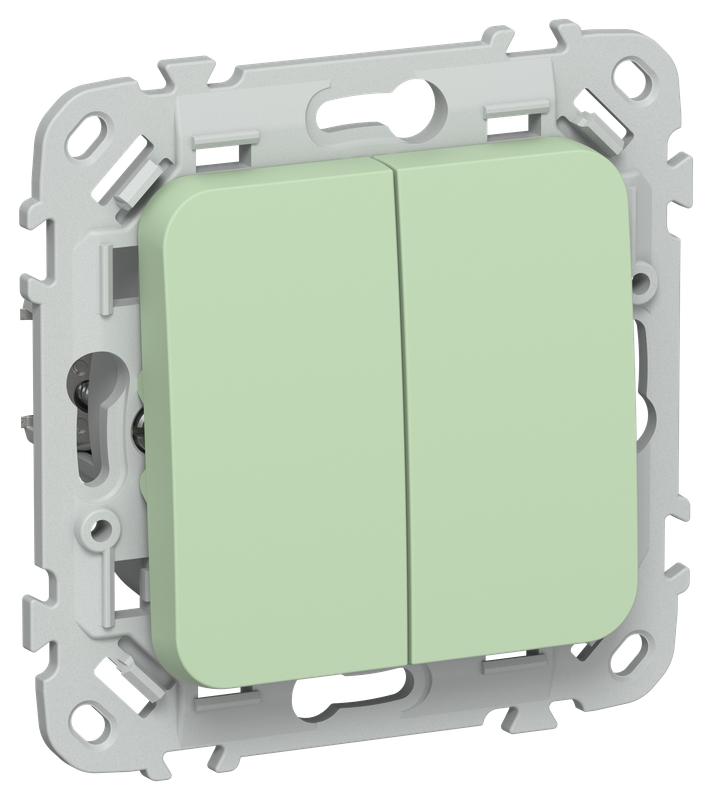 выключатель кнопочный проходной 2-кл. сп flite вс62-2-0-флф 10а механизм фисташк. iek fi-v28-0-10-1-k93 от BTSprom.by