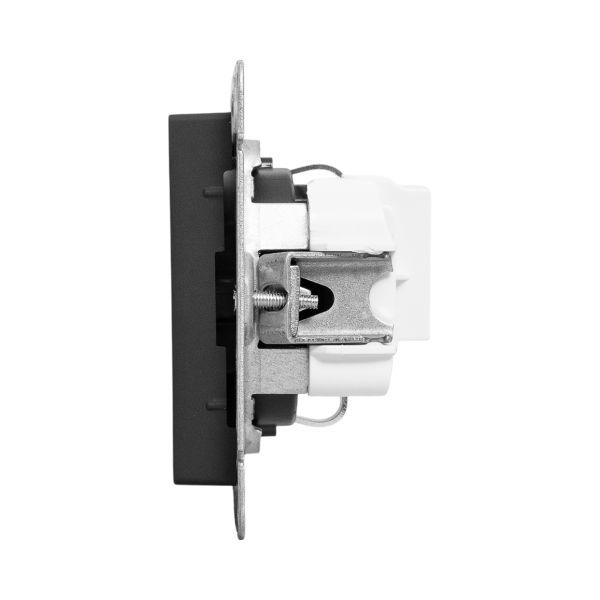  Розетка СП Эпика 16А с заземл. защ. шторки механизм черн. EKF UP1-SOB-111 фото в каталоге от BTSprom.by