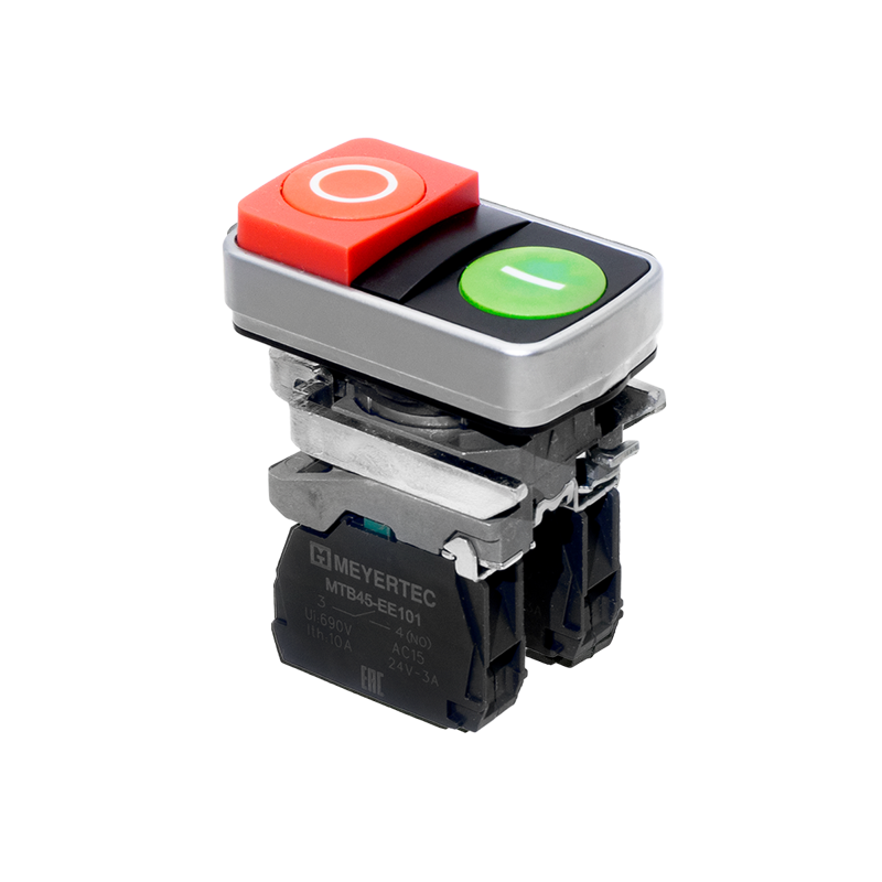 кнопка двойная выступающая маркировка "i+o" 1no+1nc ip65 металл mtb4-bl8425 красн./зел. овен 137154 от BTSprom.by