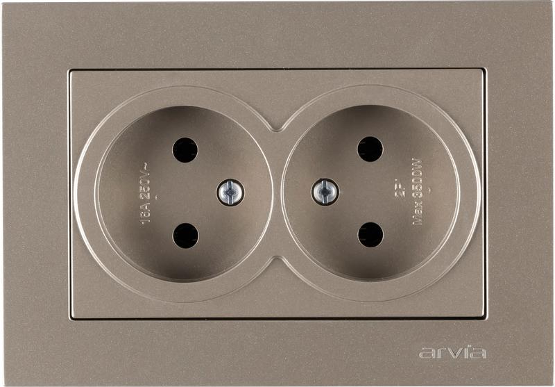 розетка 2-м без заземл. в сборе karen титан arvia 20 05 2000 908 от BTSprom.by