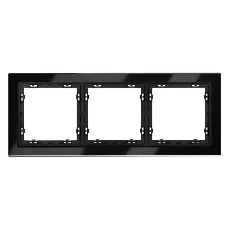  Рамка 3-м S70 стеклян. черн. Voltum VLS110308 фото в каталоге от BTSprom.by