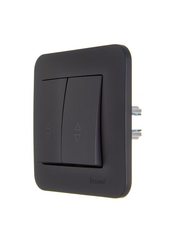  Переключатель проходной 2-кл.СП ASTI 10А IP20 в сборе черн. бархат LEZARD 7081-4242-106 фото в каталоге от BTSprom.by