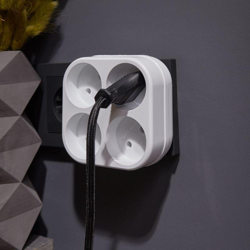  Разветвитель 4-м без заземл. 6-10А бел. Rexant 11-1072 фото в каталоге от BTSprom.by