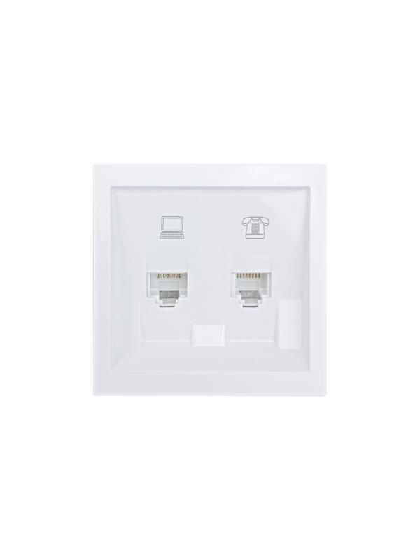  Розетка компьютер+телефон СП ZIMA бел. LEZARD 704-0288-143 фото в каталоге от BTSprom.by