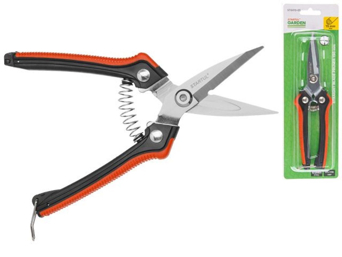 секатор с прямыми лезвиями 19см startul garden (st6410-05) (толщина лезвий - 3 мм) st6410-05 от BTSprom.by