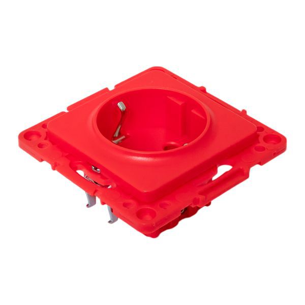  Розетка 1-м СП Стокгольм 16А с заземл. защ. шторки винтов. клеммы механизм красн. EKF EYR16-028-30 фото в каталоге от BTSprom.by