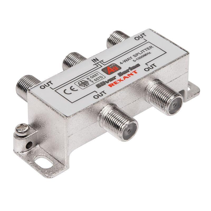  Делитель антенный F-типа на 4 TV + F-разъемы 5-1000МГц блист. Rexant 06-0047-C фото в каталоге от BTSprom.by