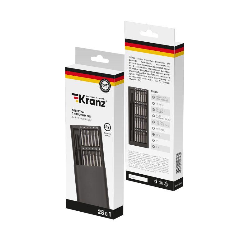  Набор отверток для точных работ RA-03 25 предметов Kranz KR-12-4753 фото в каталоге от BTSprom.by