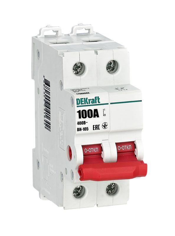 выключатель-разъединитель вн-105 вн105-2p-100a dekraft 17088dek от BTSprom.by