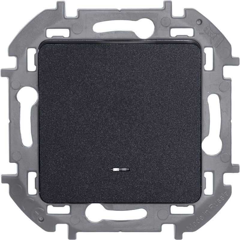  Переключатель 1-кл. Inspiria 10А IP20 250В 10AX с подсветкой/индикацией механизм антрацит IEK 673663 фото в каталоге от BTSprom.by