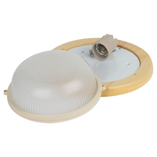  Светильник "Кантри" НБО 03-60-011 max 60Вт E27 IP54 D220 круг дерево/стекло орех ЭРА Б0048413 фото в каталоге от BTSprom.by