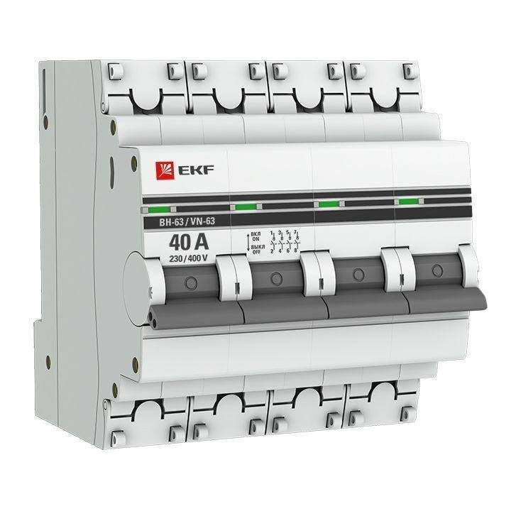 выключатель нагрузки 4п 40а вн-63 proxima ekf sl63-4-40-pro от BTSprom.by