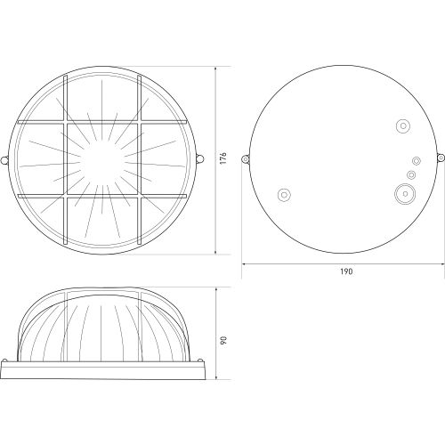  Светильник НБП 03-60-002 1х60Вт E27 IP54 акватермо алюм./стекло D176 круг черн. с решеткой Эра Б0063862 фото в каталоге от BTSprom.by