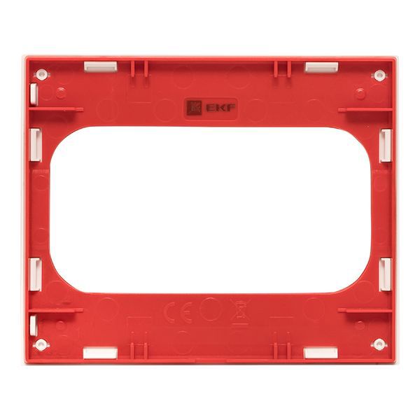  Рамка для розетки 2-м Стокгольм бел. с линией цвета красн. PROxima EKF EYM-G-304-20 фото в каталоге от BTSprom.by