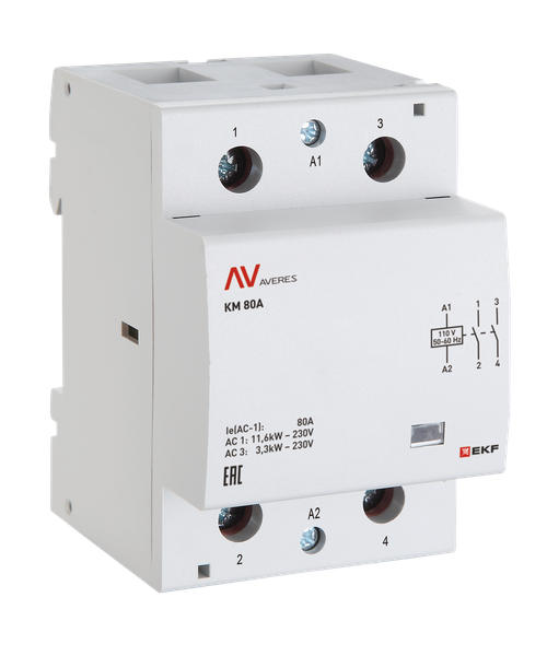контактор модульный км 63а 4nc 24в ac (3 мод.) averes ekf km-av-3-63-04-24v от BTSprom.by