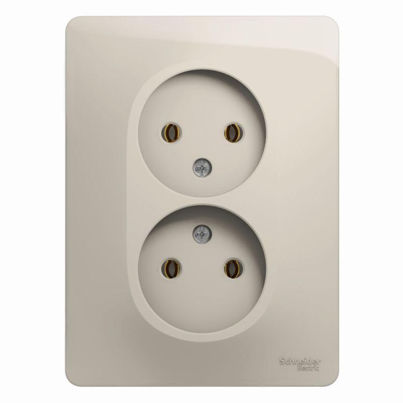 розетка 2-м сп glossa 16а ip20 250в без заземл. в сборе молоч. se gsl000920 от BTSprom.by