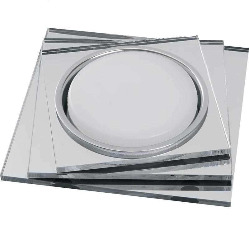 светильник встраиваемый со светодиодной подсветкой 20ledх2835 smd 4000к 15вт gx53 без лампы прозрачн. хром cd5024 квадрат с драйвером в комплекте feron 40523 от BTSprom.by