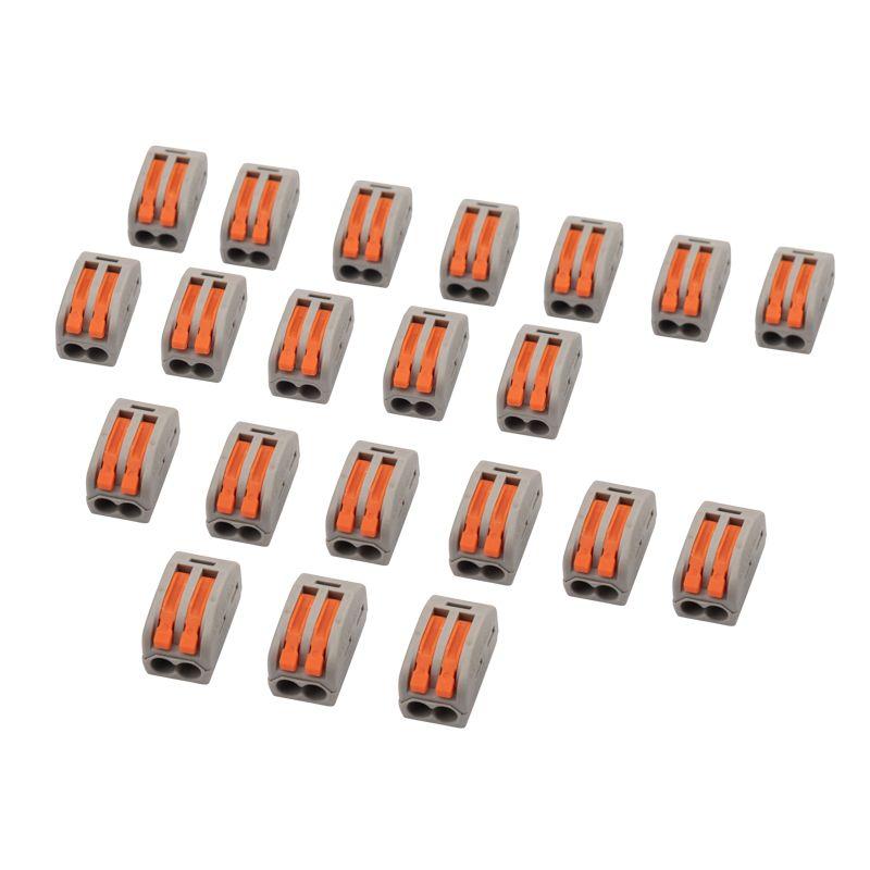  Клемма соединительная многоразовая 2-проводная (0.08-4кв.мм) сер. (уп.20шт) Rexant 07-5252-4-20 фото в каталоге от BTSprom.by