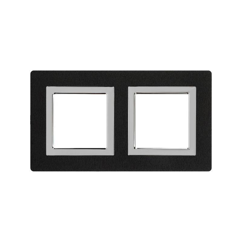 рамка 2-м 4мод. avanti алюм. черн. dkc 4402834 от BTSprom.by