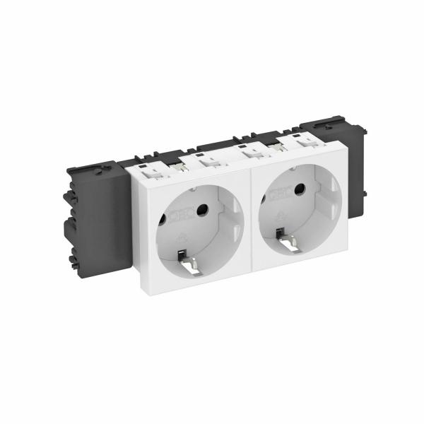 розетка 2-м modul45connect std-d0c rw2 16а 250в 0град. с заземл. защ. шторки бел. obo 6120362 от BTSprom.by