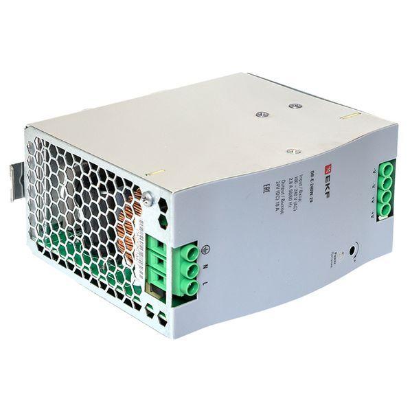  Блок питания на DIN-рейку 240Вт Uвх ~ 220В AC Uвых - 24В DC постоянного тока EKF DR-E-240W-24 фото в каталоге от BTSprom.by