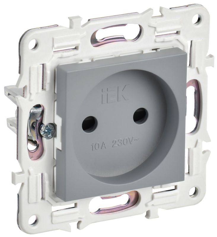 розетка skandy 10а без заземл. защ. шторки sk-r01gr сер. iek sk-r13-10-k03 от BTSprom.by