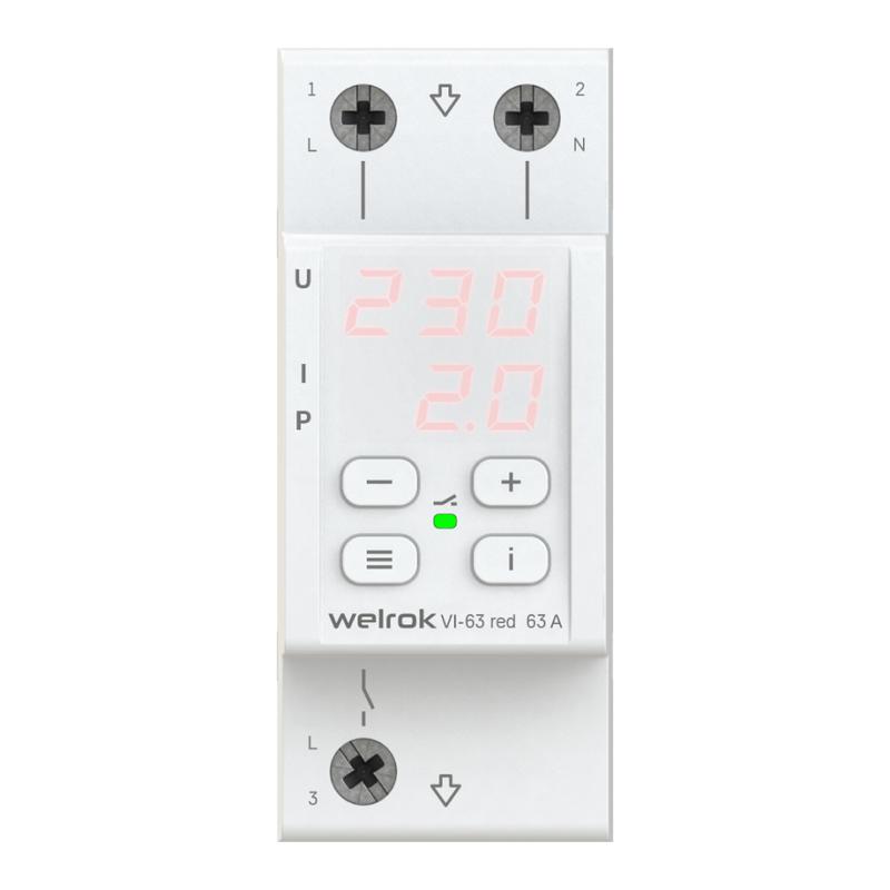 реле напряжения с контролем тока vi-63 red welrok 4660251140281 от BTSprom.by