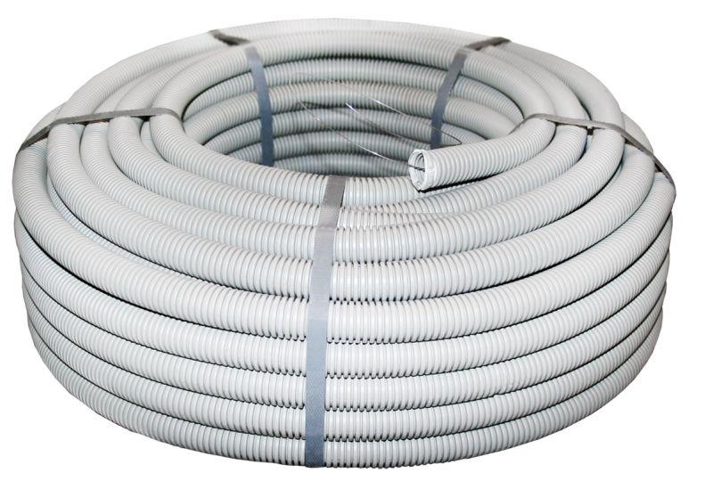 труба гофрированная пвх d25мм с протяжкой сер. (уп.50м) plast proxima ekf tg-z-25 от BTSprom.by