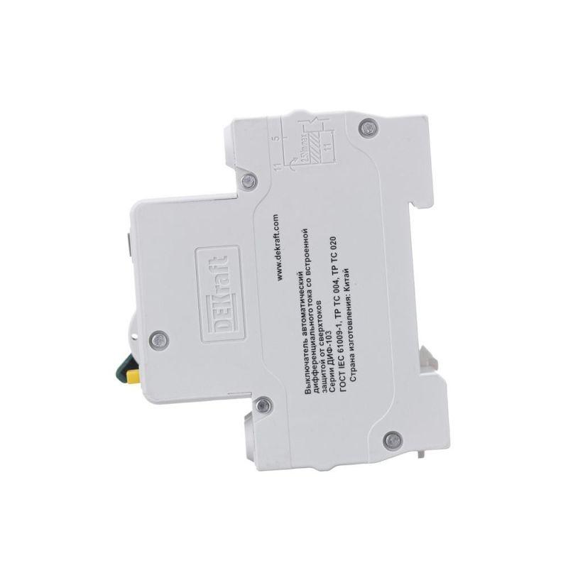  Выключатель автоматический дифференциального тока 2п (1P+N) C 40А 30мА тип AC 4.5кА ДИФ-103 DEKraft 16056DEK фото в каталоге от BTSprom.by