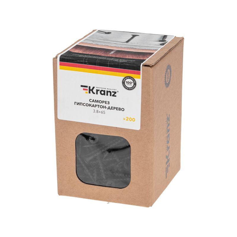  Саморез гипсокартон-дерево 3.8х65 (уп.200шт) Kranz KR-01-3331-010 фото в каталоге от BTSprom.by