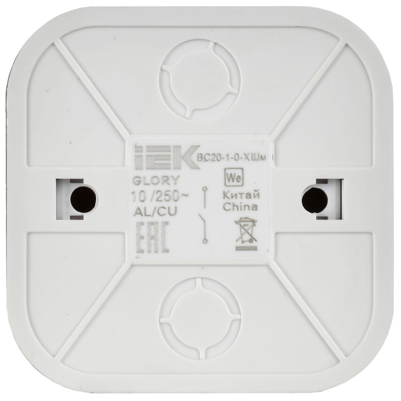  Выключатель 1-кл. ОП GLORY ВС20-1-0-ХШм 10А шампань матов. IEK EVH10-K37M-10 фото в каталоге от BTSprom.by