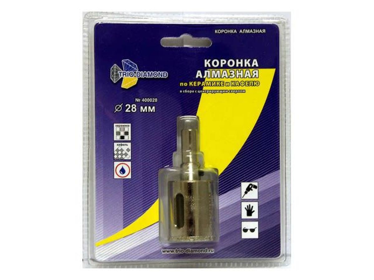 коронка алмазная  d 28 мм по керамике и кафелю trio-diamond 400028 от BTSprom.by