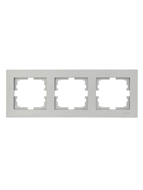 рамка 3-местн. горизонт. vesna платина lezard 742-3500-148 от BTSprom.by