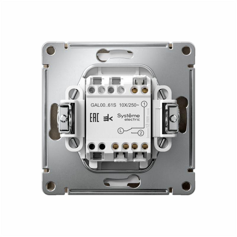  Переключатель 1-кл. ArtGallery 10AX быстрозажим. клем. механизм шампань SE GAL000561S фото в каталоге от BTSprom.by