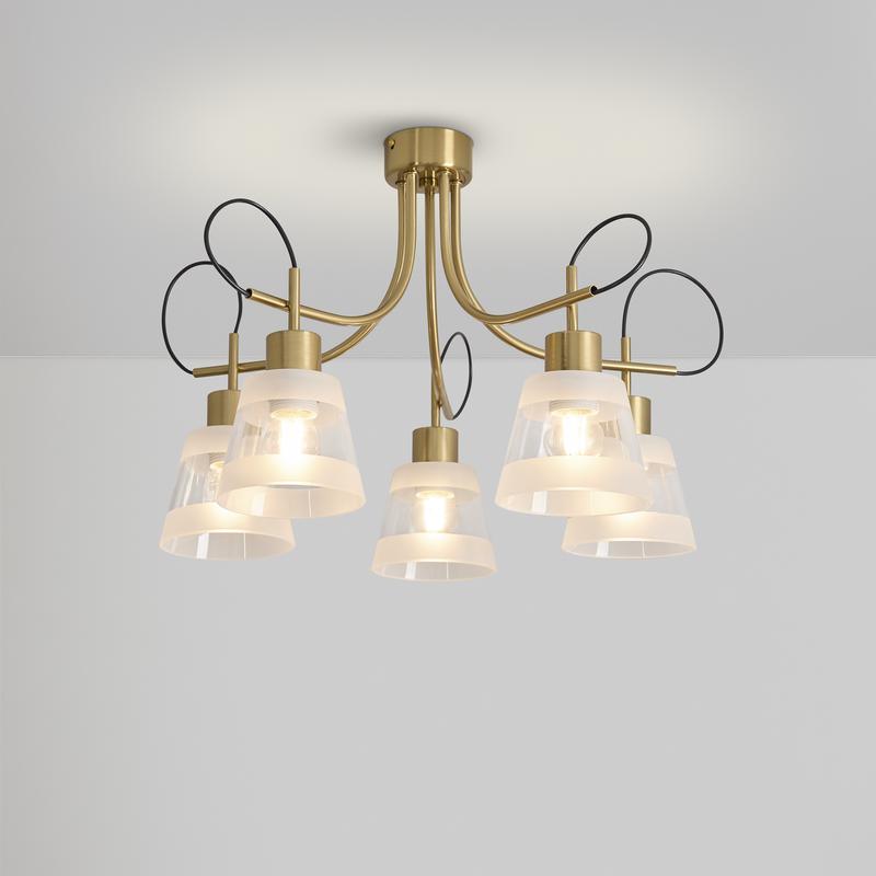  Светильник Caramel 5х60Вт E27 IP20 подвесной Freya FR5522PL-05BS фото в каталоге от BTSprom.by