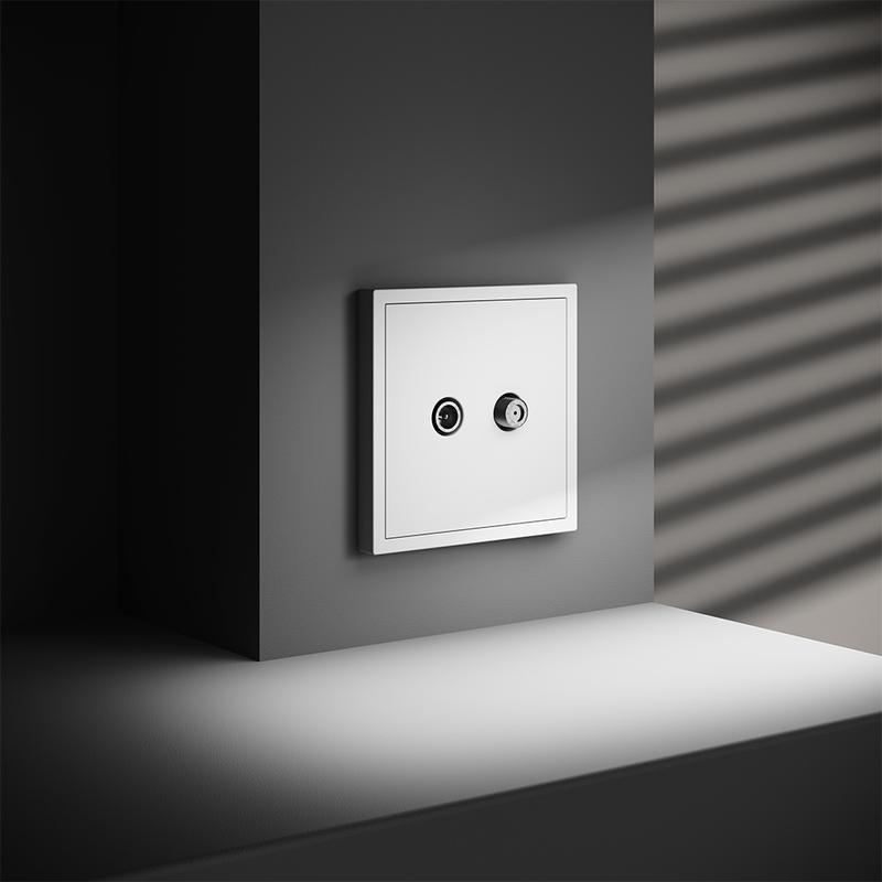  Розетка телевизионная оконечная TV + SAT 2-м СП S70 механизм бел. матов. Voltum VLS060402 фото в каталоге от BTSprom.by