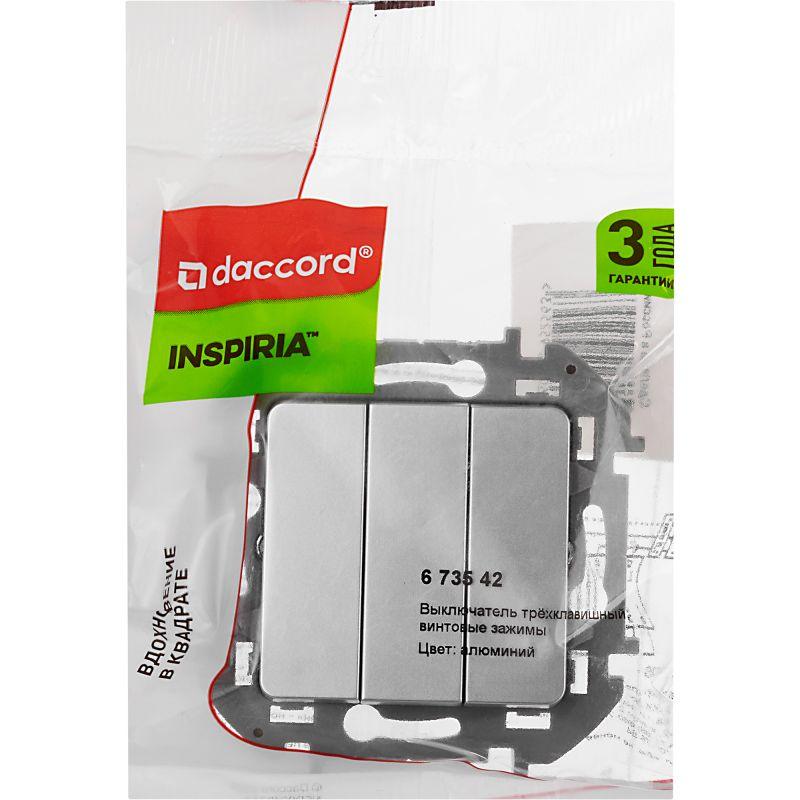  Выключатель 3-кл. Inspiria 10АХ 250В винтов. зажимы алюм. Leg 673542 фото в каталоге от BTSprom.by