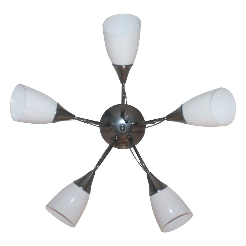  Светильник "Веста" 151 (плафон П0477) НПБ 01-5х60-119 Е27 ИУ хром Элетех 1005404465 фото в каталоге от BTSprom.by