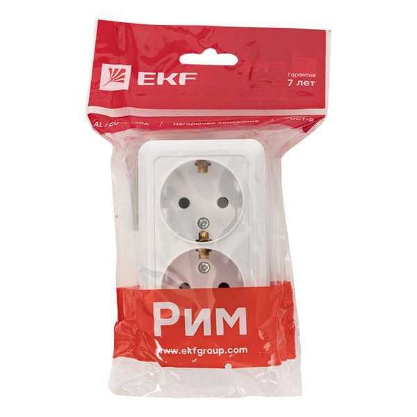 Розетка 2-м ОП Рим 16А IP20 с заземл. бел. EKF ENR16-128-10 фото в каталоге от BTSprom.by